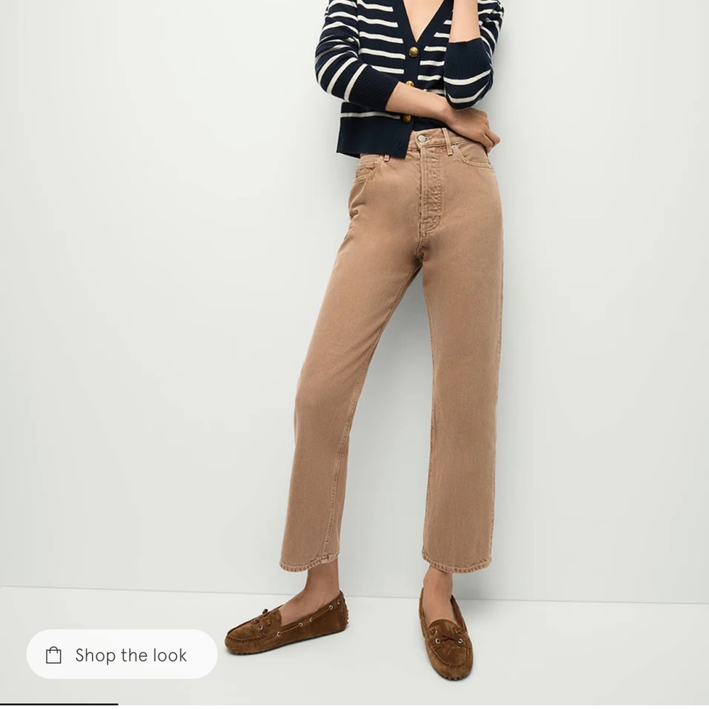 Veronica Beard Tan Cropped Jeans